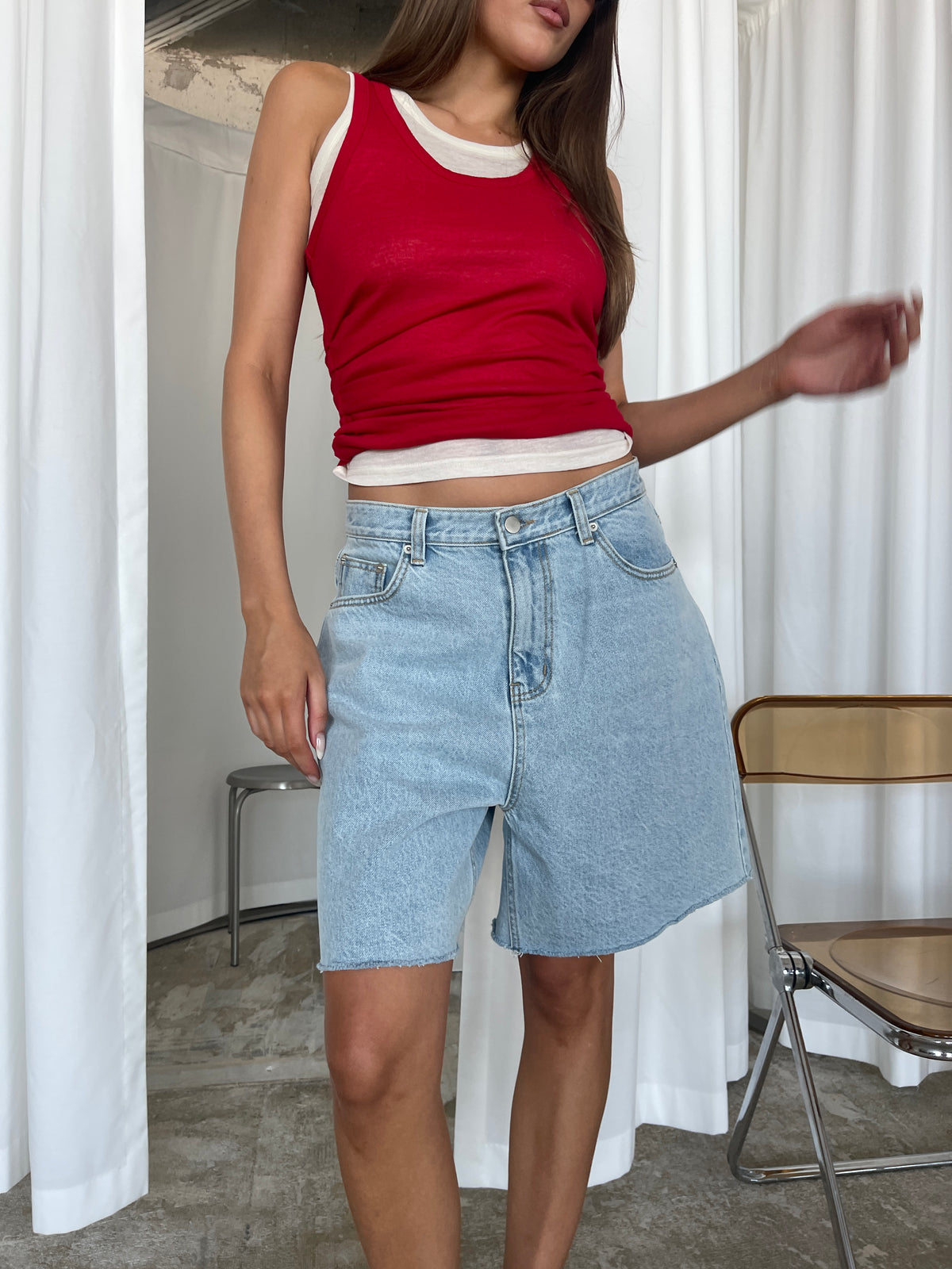Long Bermuda Shorts Light Blue