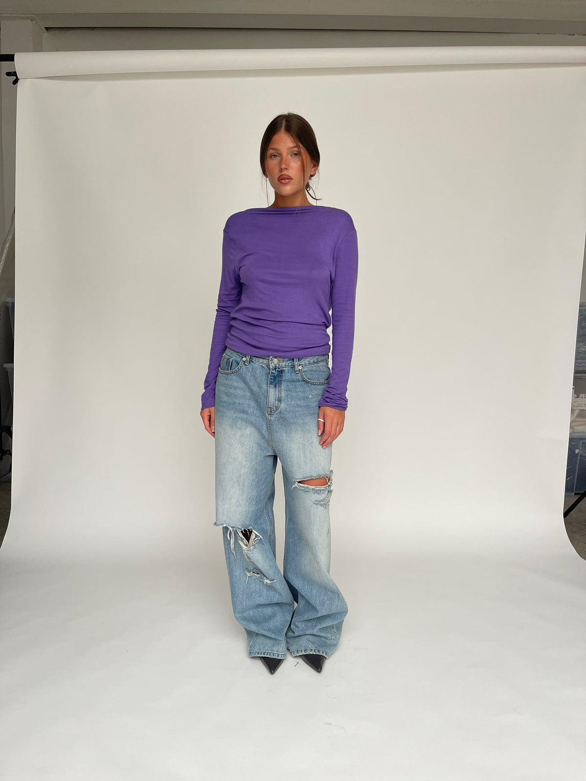Draped Back Top Purple