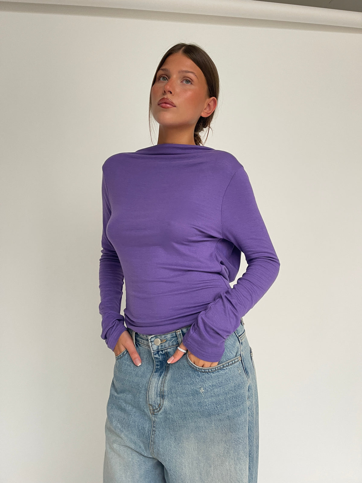 Draped Back Top Purple