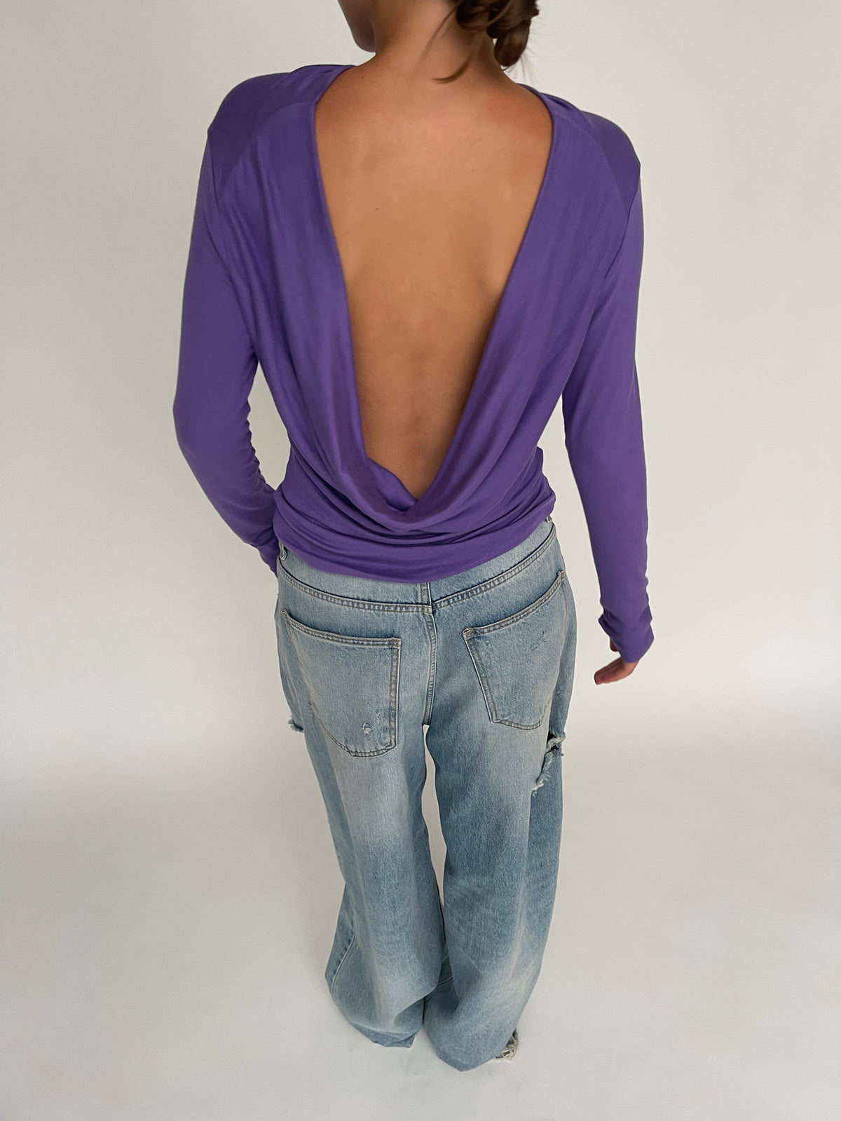 Draped Back Top Purple
