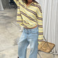 POS Knitted Striped Polo Longsleeve Yellow