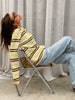 POS Knitted Striped Polo Longsleeve Yellow
