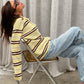 POS Knitted Striped Polo Longsleeve Yellow