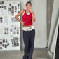 Double Layered Scrunched Top Red