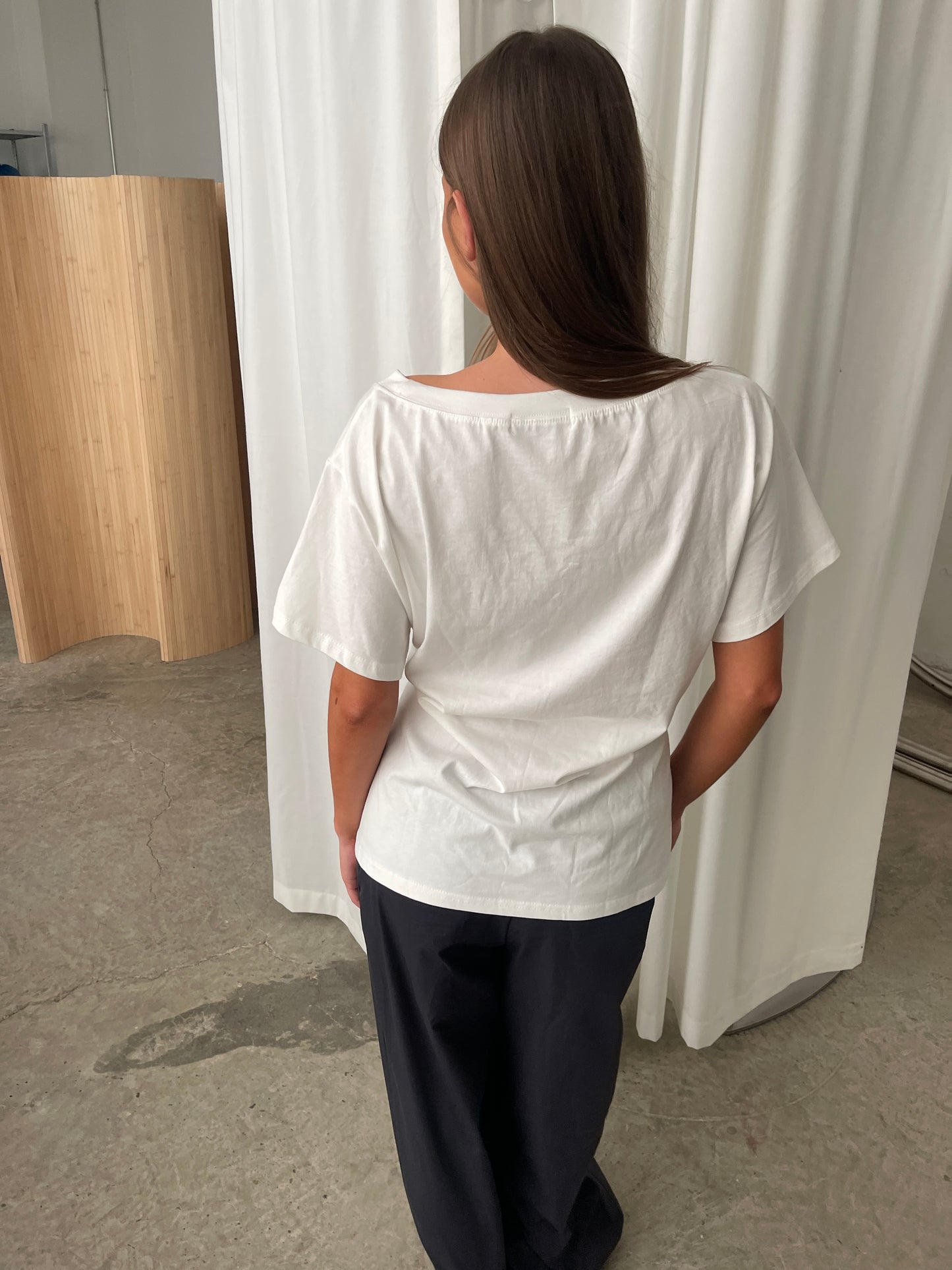 Oversized Cinched Tee White