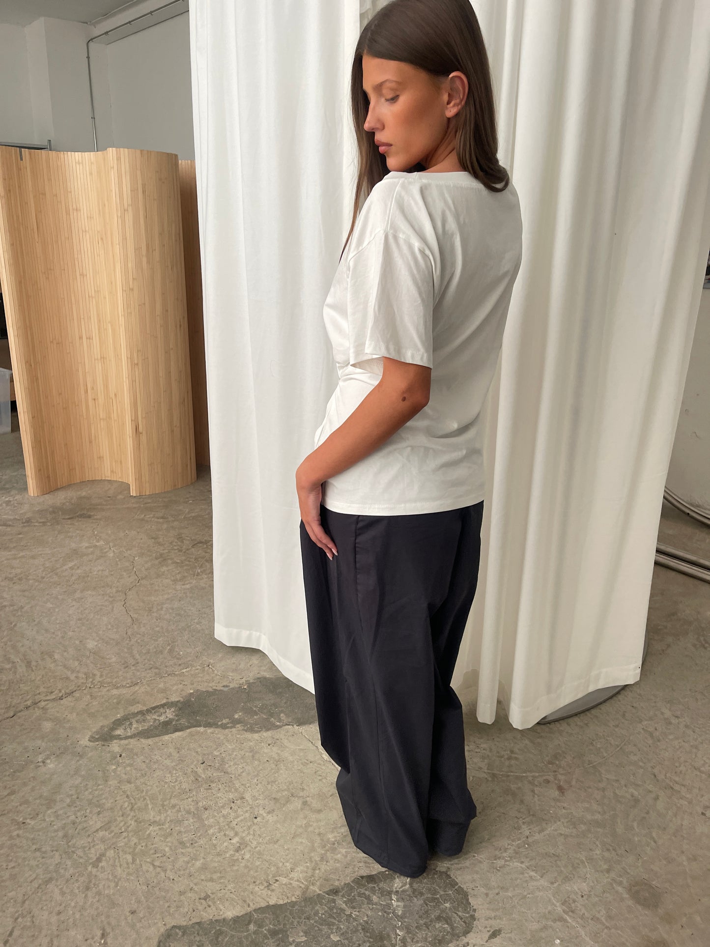 Oversized Cinched Tee White