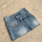 Double Layered Denim Mini Skirt