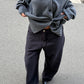 Baggy Wide Leg Pants Navy