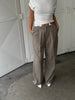 Front Pleated Pants Soft Grey