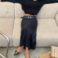 Belted Maxi Skirt Black