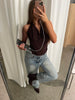 Tie Back Halter Neck Top Brown