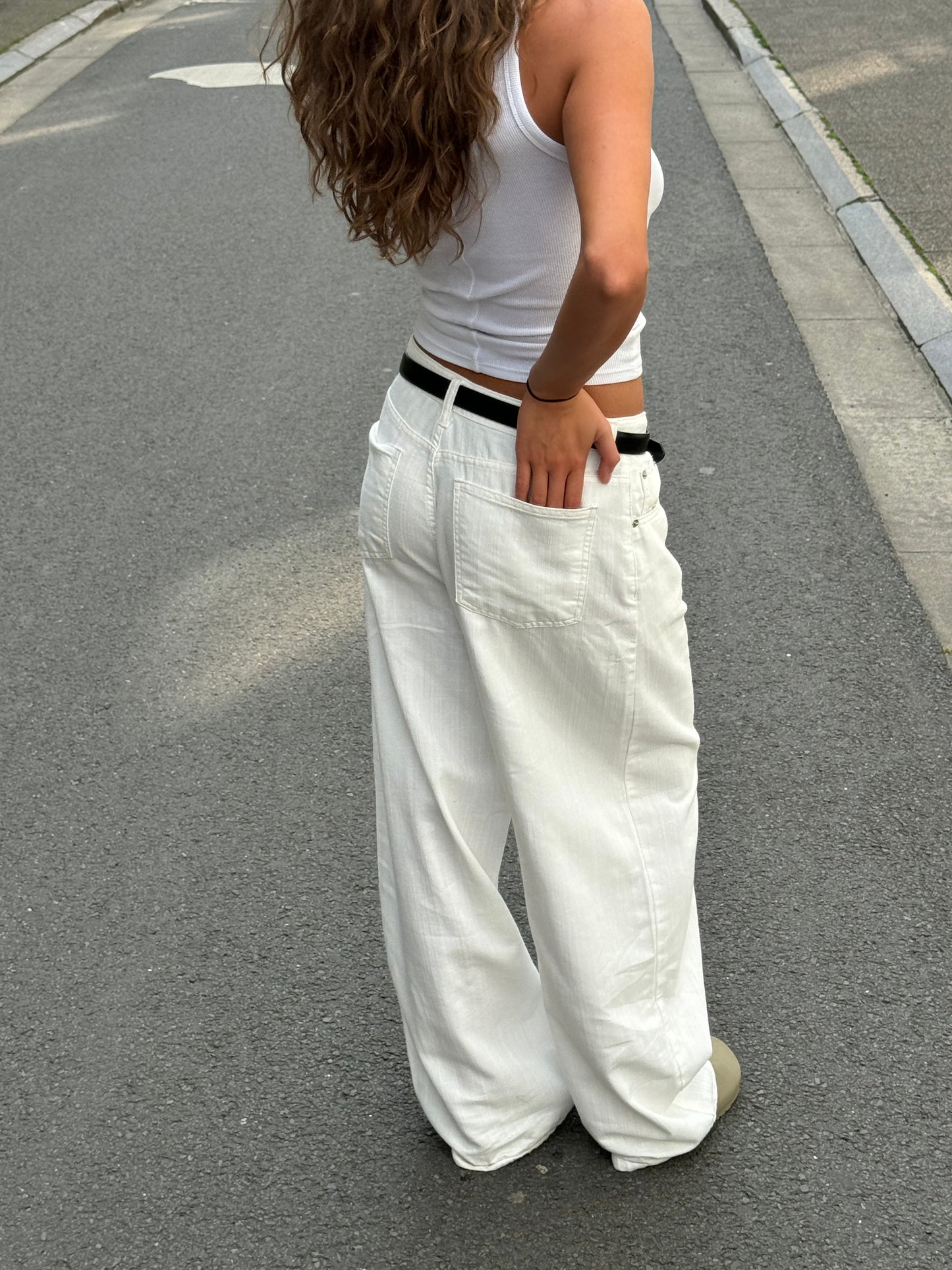 Baggy Wide Leg Pants White