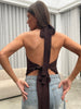 Tie Back Halter Neck Top Brown