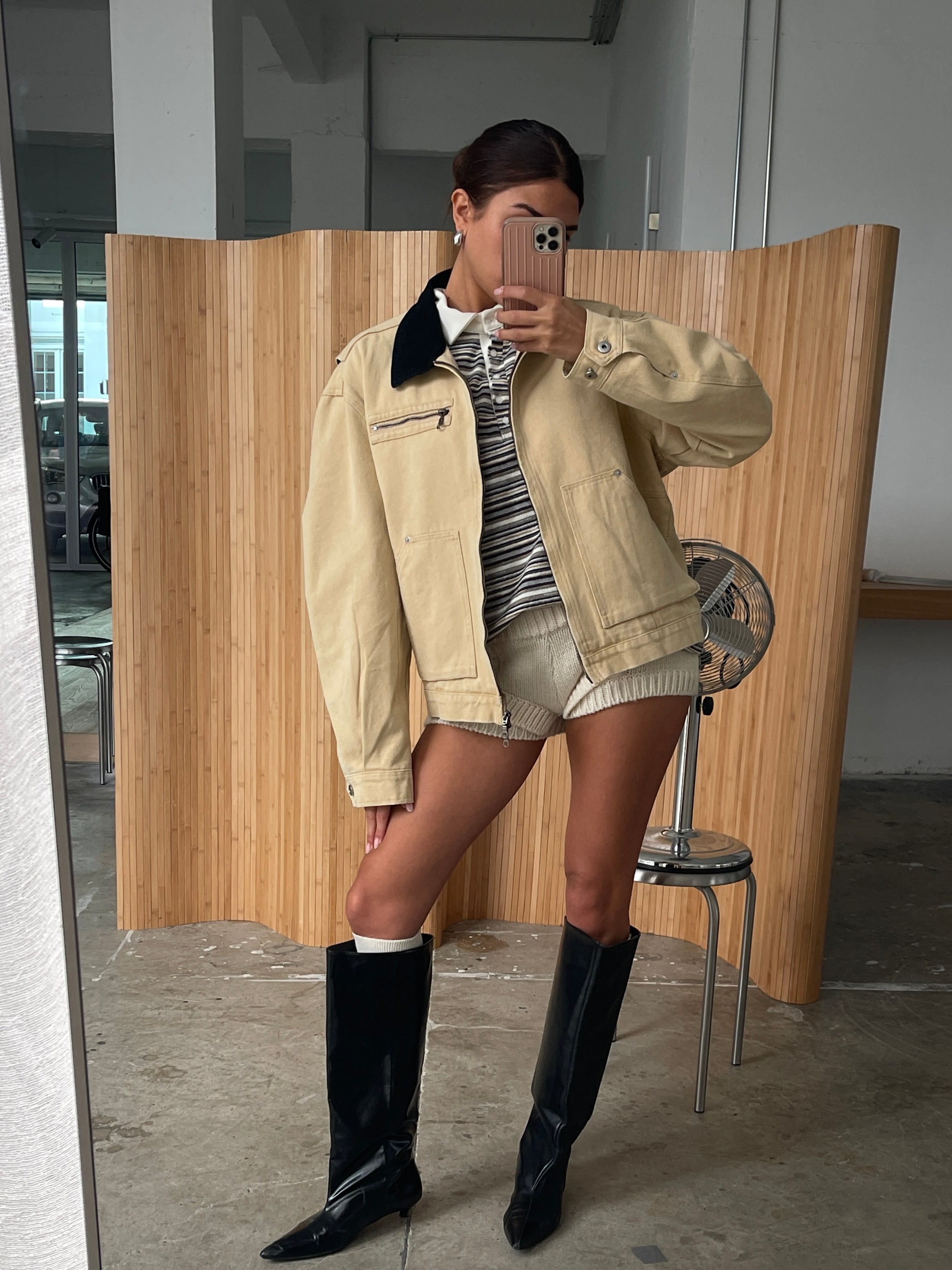 Canvas Workwear Jacket Sand – The Room Antwerp