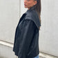 Shoulder Detail PU Jacket Black