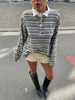 Collared Knitted Polo Clay