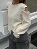 Buttoned Shoulder Knit Ivory