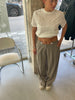 Front Pleated Pants Soft Grey