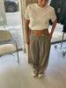 Front Pleated Pants Soft Grey