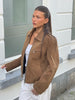 Suede Zipper Jacket Camel