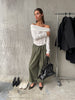 Loose Fit Drawstring Pants Khaki