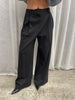 Front Pleated Jogger Pants Black