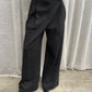 Front Pleated Jogger Pants Black