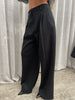 Front Pleated Jogger Pants Black