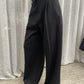 Front Pleated Jogger Pants Black