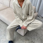 Soft Striped Zipped Lounge Vest Ivory