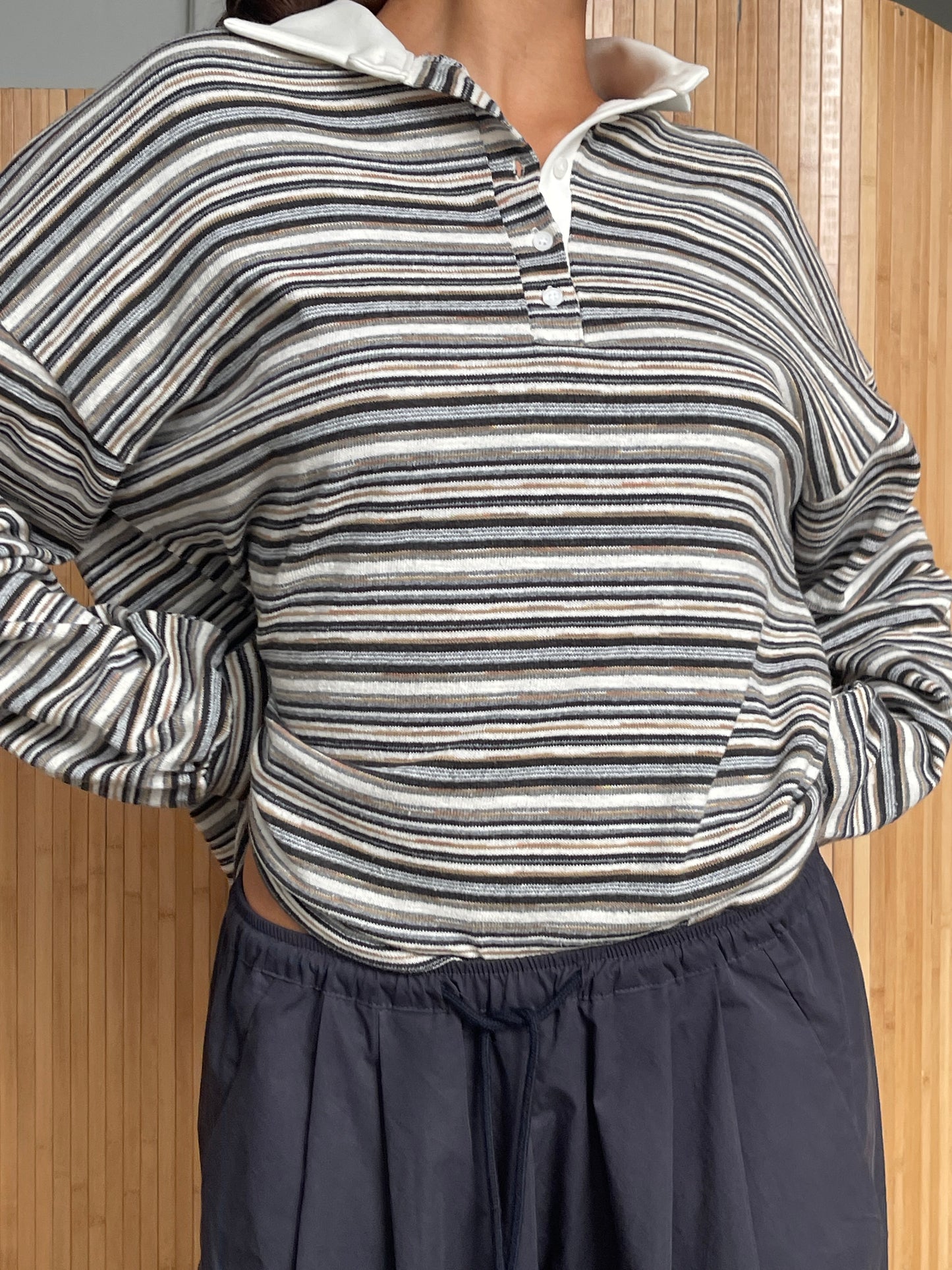 Collared Knitted Polo Clay