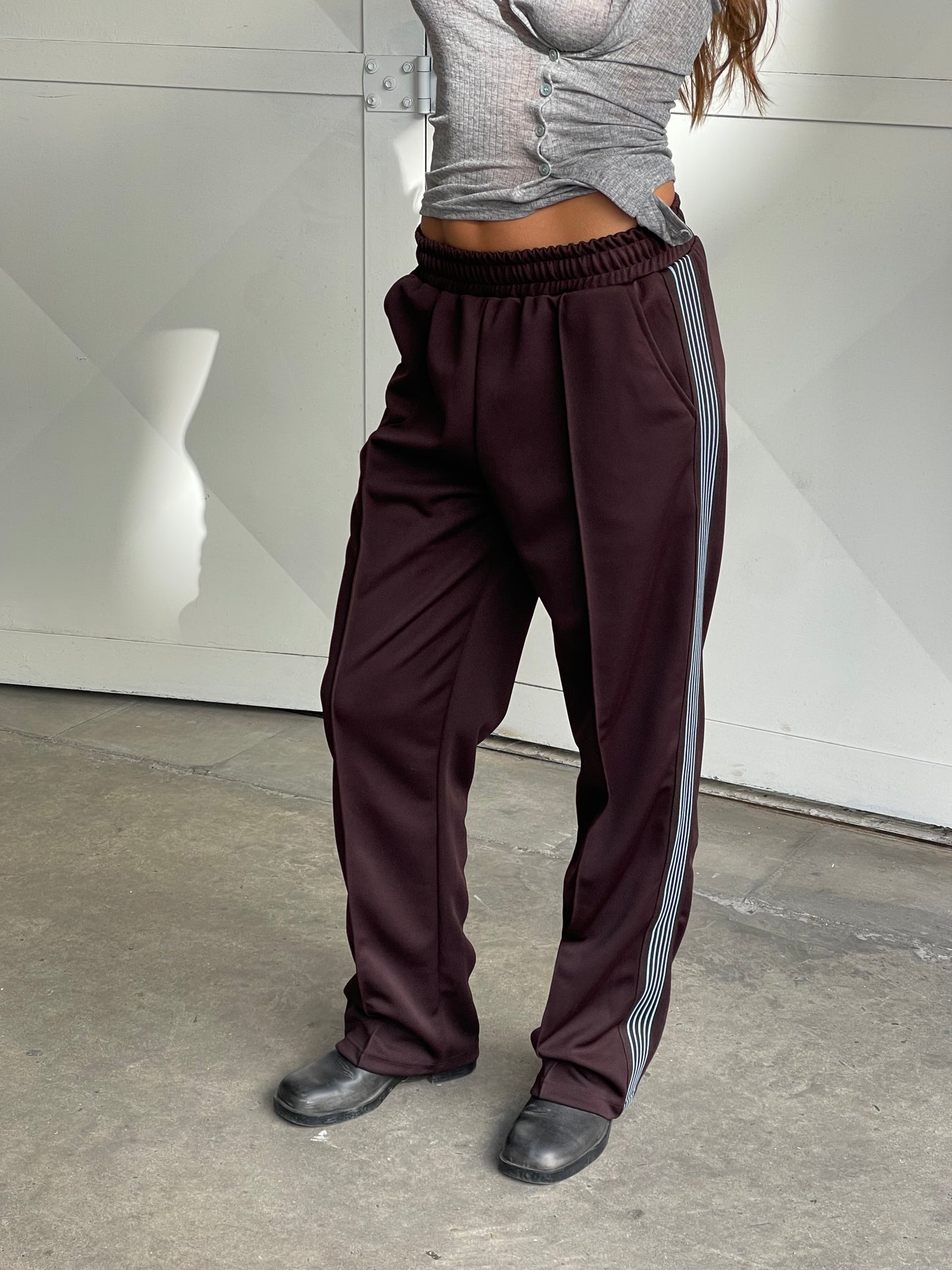 Multi Striped Jogger Pants Dark Brown