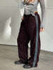 Multi Striped Jogger Pants Dark Brown