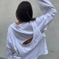 Open Back Overlay Longsleeve White