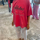 Oversized Aloha Tee Vintage Red