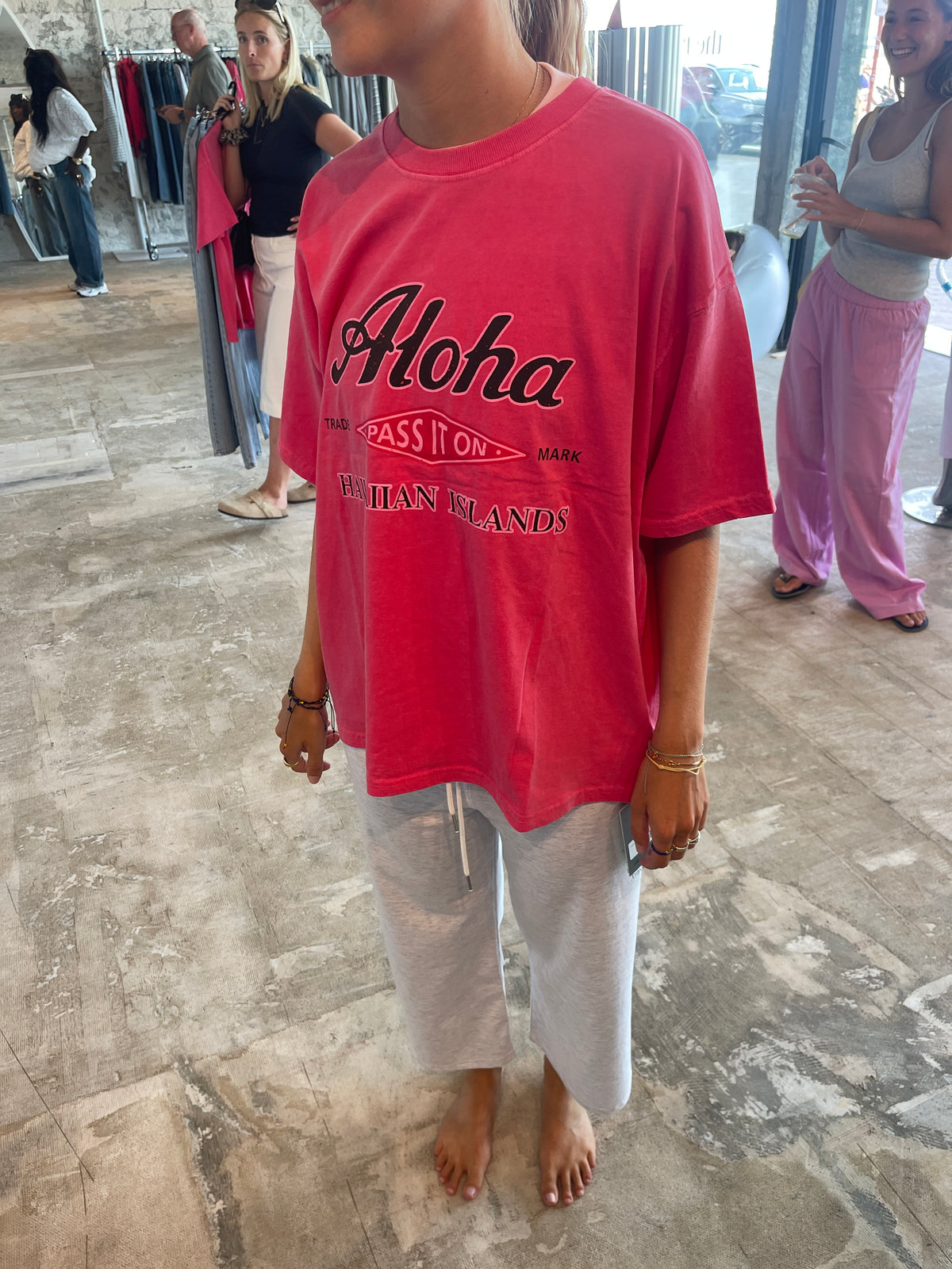 Oversized Aloha Tee Vintage Red