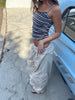 Baggy Fold Over Cargo Pants Sand