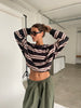 Oversized Striped Sweater Charcoal