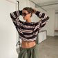 Oversized Striped Sweater Charcoal
