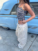 Baggy Fold Over Cargo Pants Sand