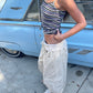 Baggy Fold Over Cargo Pants Sand
