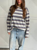 Oversized Striped Longsleeve Tee Ivory