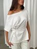 Oversized Cinched Tee White
