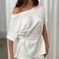 Oversized Cinched Tee White