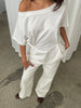 Oversized Cinched Tee White