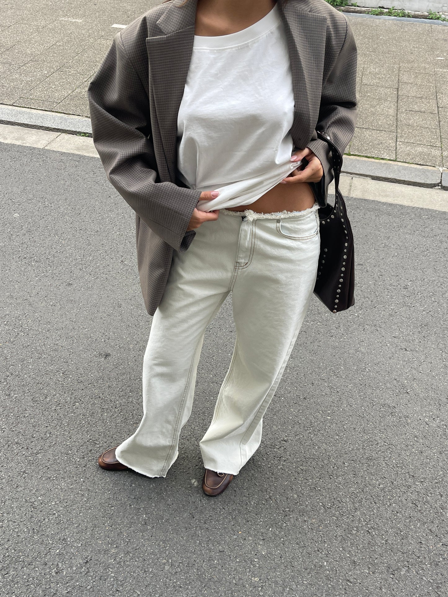 Oversized Cinched Tee White