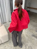 Collared Bomber Jacket Red