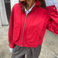 Collared Bomber Jacket Red