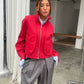 Collared Bomber Jacket Red