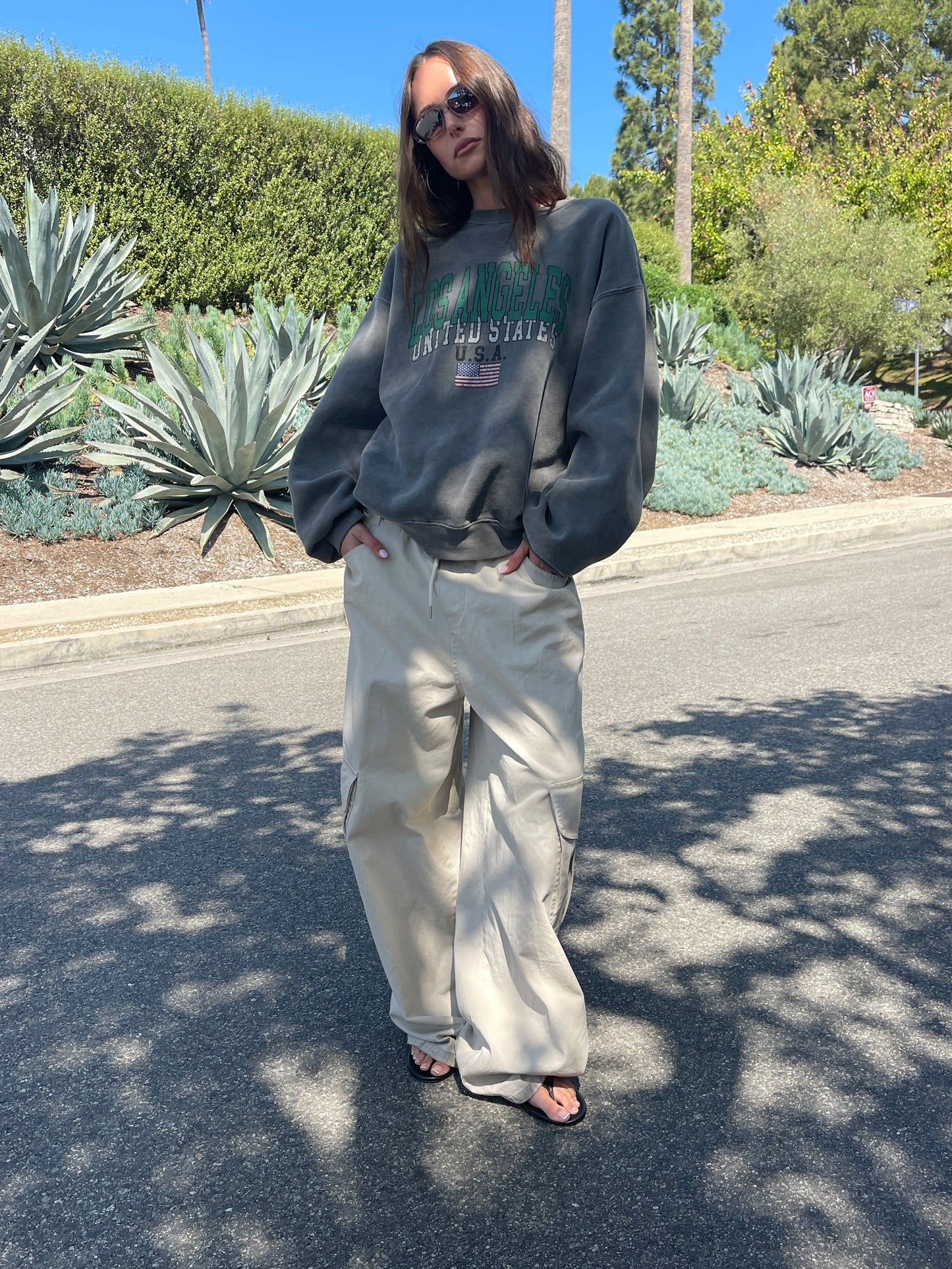 Oversized Los Angeles Sweatshirt Grey